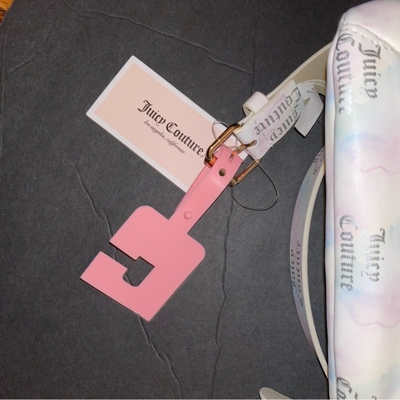 Juicy COUTURE LOGO RAINBOW WHITE FANNY PACK BELT TRAVEL BAG POUCH - Picture 5 of 6